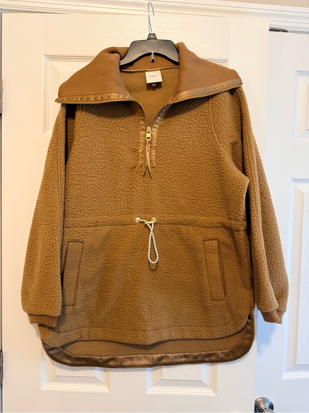 Varley Camel Brown Teddy Half-Zip Pullover Jacket